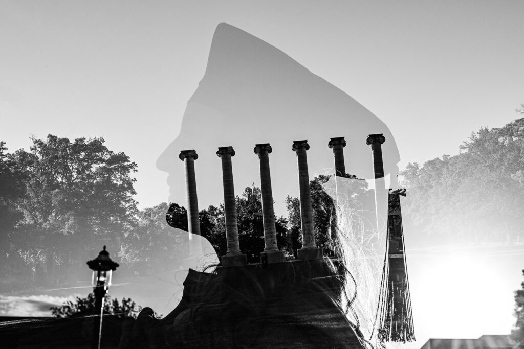 Multiple Exposure graduate and mizzou columns